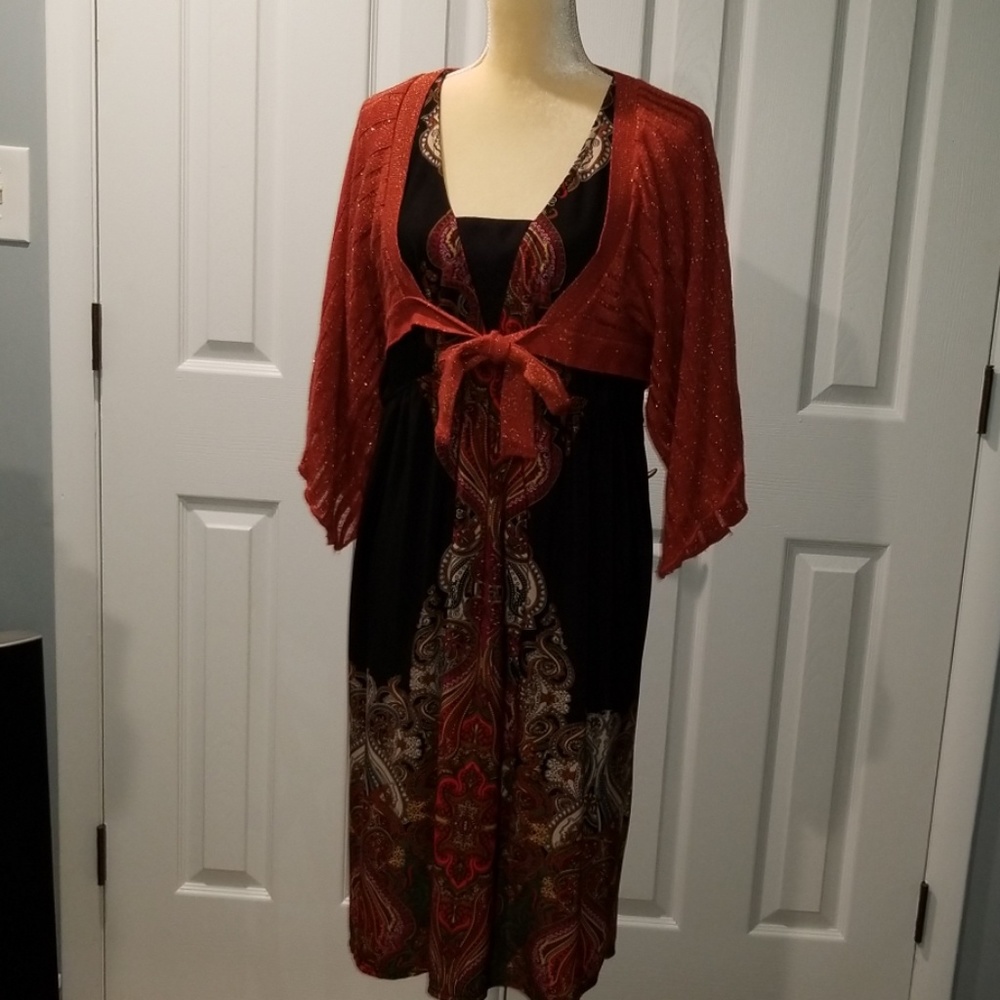 Black Dress with Slimming Pattern